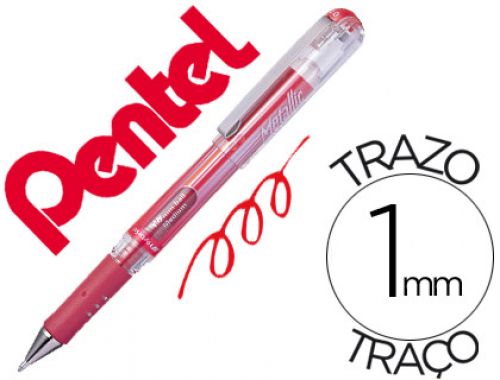 Roller pentel hybrid gel k230m ponta de 1,0 mm cor vermelho metalico , Pentel , 76555 , 4902506060914